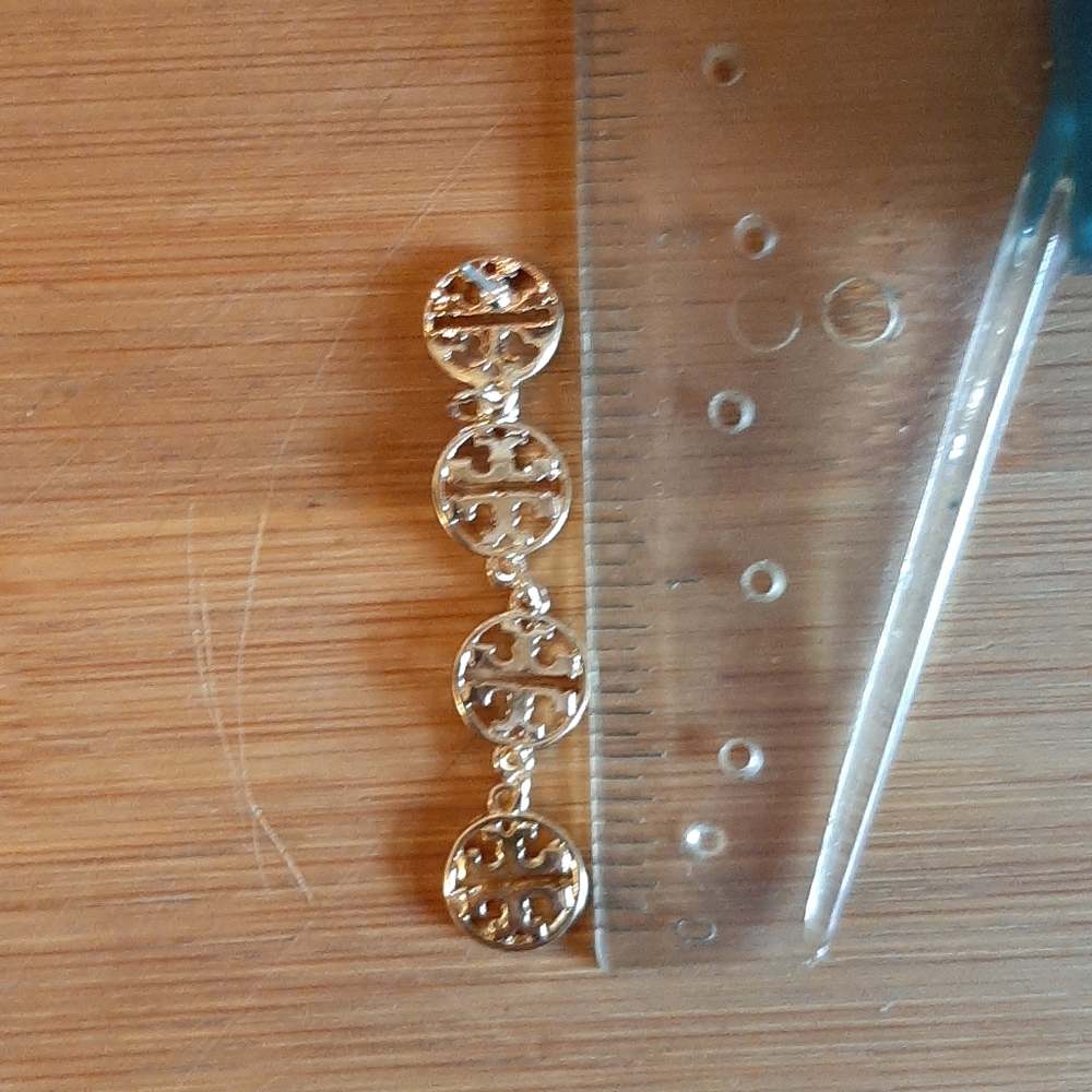 Tory Burch Gold Charm Drop Earrings - Picture 4 of 4